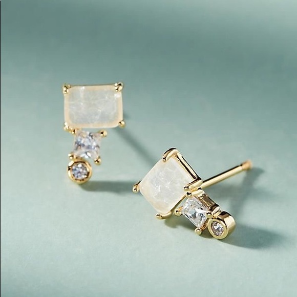 Anthropologie Jewelry - NWT Anthropologie Party Post Stud Earrings Gold